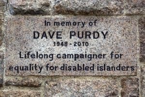 Dave Purdy's memorial stone, copyright RLLord 2011